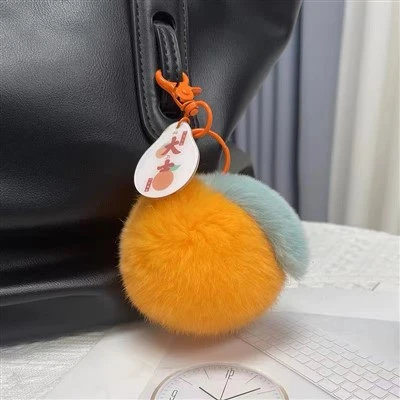 Rex loðinn loðinn Pom Pom Ball Lyklakeðja Aukabúnaður Lyklakippur
